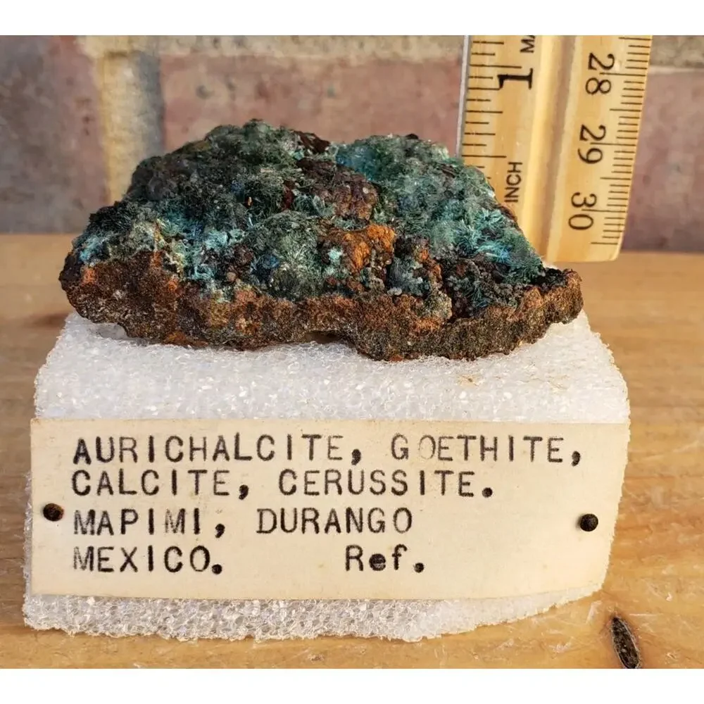 Aurichalcite Goethite Calcite Cerussite, Mapimi Durango Mexico 78g Estate
